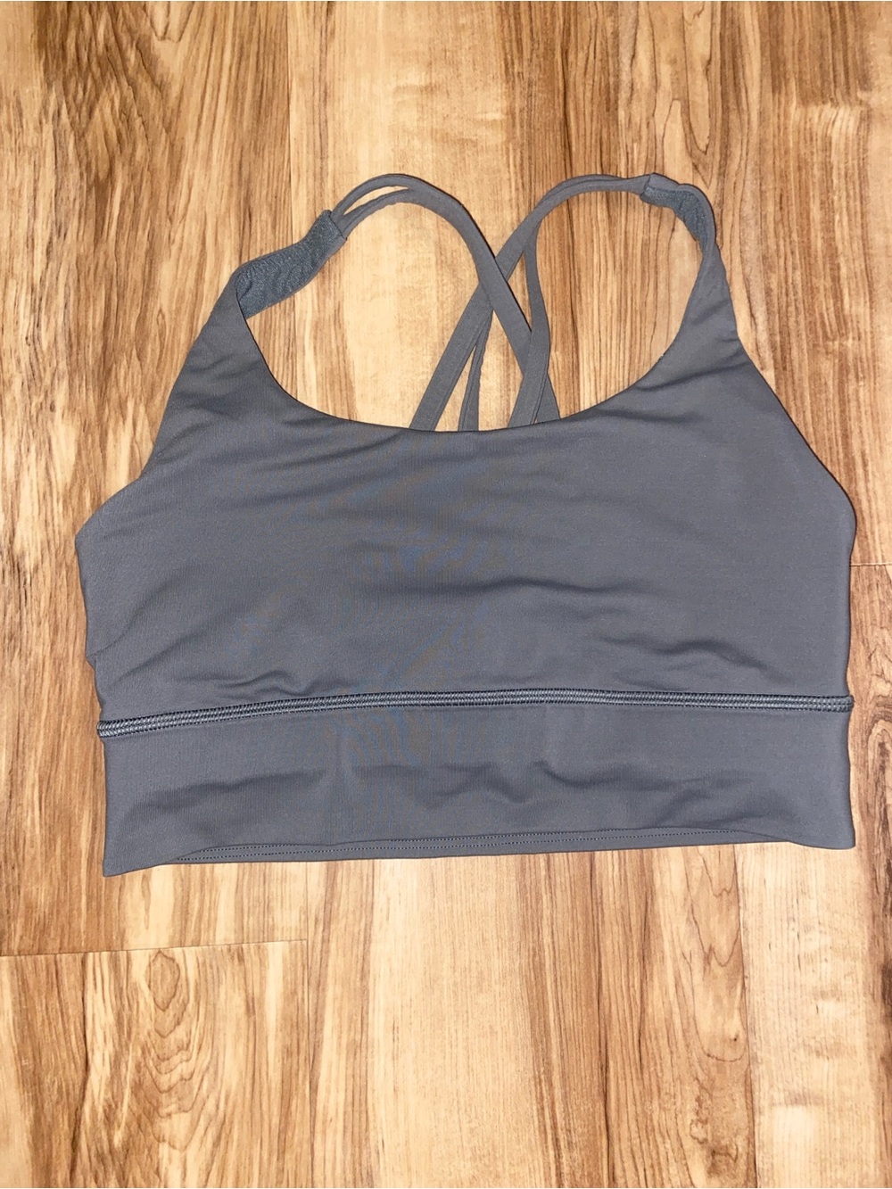 Lululemon Energy Longline Bra Gray Green Size 6 EUC LW2AUYS